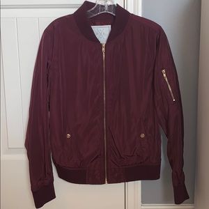 Burgundy Bomber Jacket